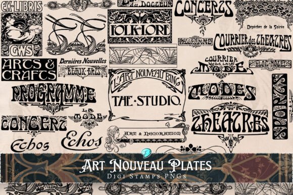 Art Nouveau Digital Design Assets