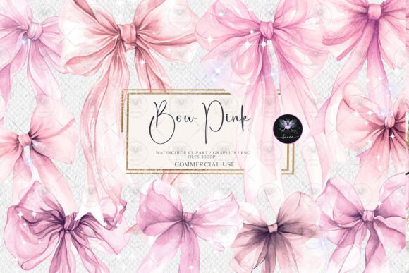 Elevate Designs with Pink Watercolor Bows