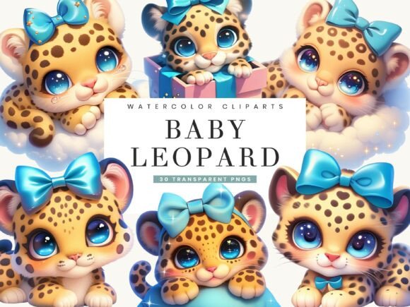 Evaluating the 30-Piece Watercolor Baby Leopard Clipart Bundle for Creative Projects