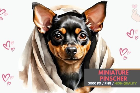 Evaluating the Cute Miniature Pinscher Watercolor PNG for Creative Projects
