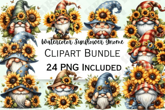 Infusing Whimsy and Warmth: The Art of Using Watercolor Sunflower Gnomes in Modern Design
