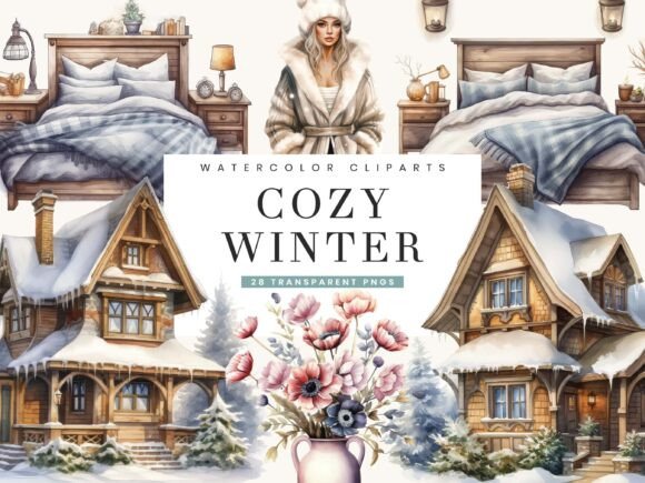 Mastering the Art of Winter Design with a Watercolor Cozy Winter Clipart Bundle