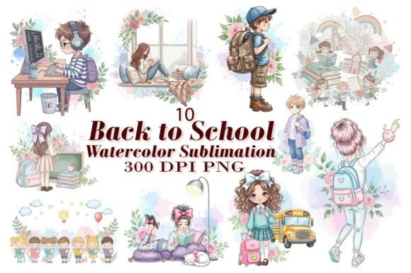 School Life Watercolor Sublimation: Bringing Nostalgia and Creativity to Your Projects