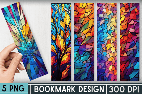 Stained Glass Printable Bookmark Design