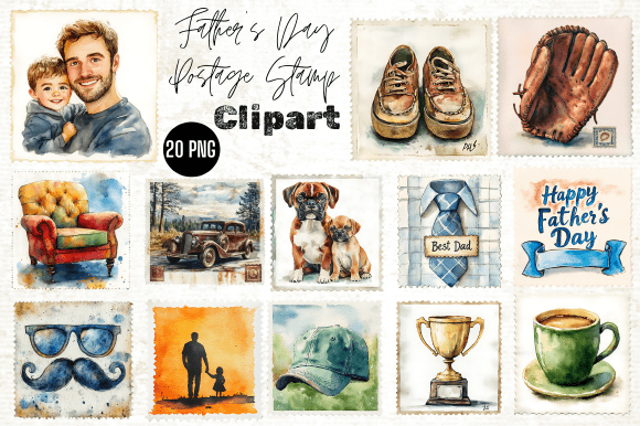 Strategic Branding and Creative Utility of Father’s Day Postage Stamp Clipart