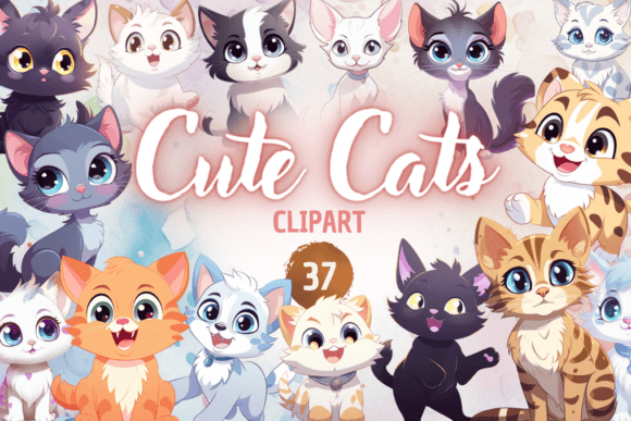 Unlocking Creativity with High-Resolution Cute and Kawaii Cats Clipart